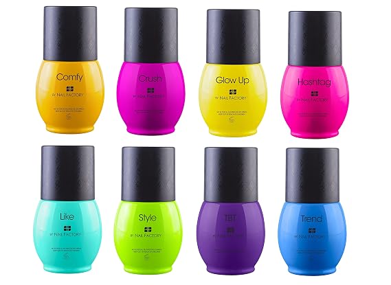 ONE SHOT - NAIL POLISH GEL SET SELFIE COLLECTION, 8 COLORS, 1/2 Fl Oz each one, by NAIL FACTORY