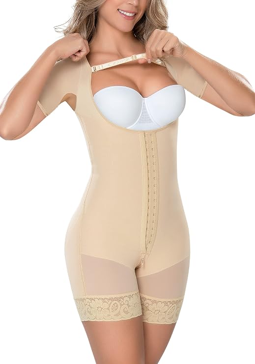 M&D 0164 Firm Body Shaper Mid Thigh Bodysuit Girdle | Fajas Colombianas