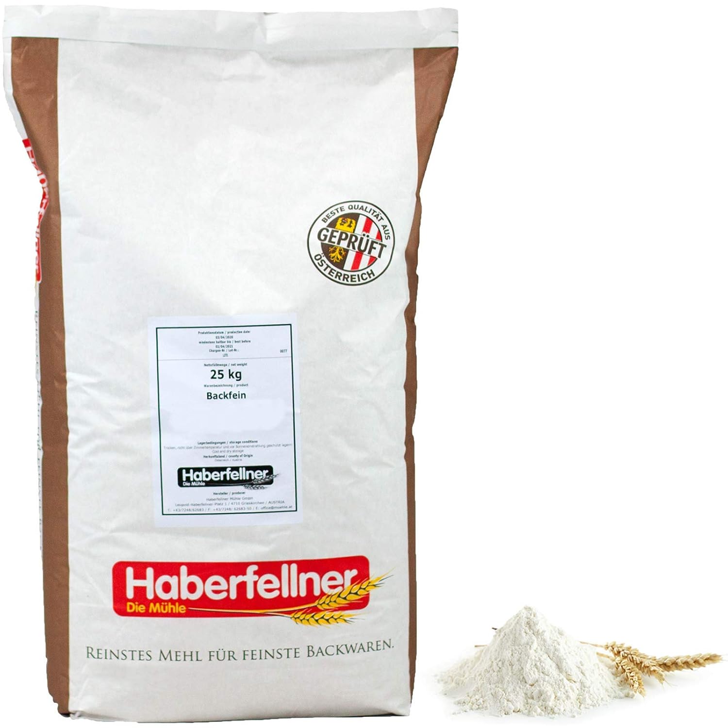 Haberfellner wholemeal rye flour 25 kg 25 kg flour bag nutrient-rich rye flour suitable as bread flour for sourdough and mixed bread best quality without genetic engineering and pesticide controlled