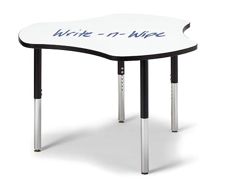 Jonti-Craft Berries 6311JCS420 Dry Erase Collaborative Hub Table, 47.5" x 44", Write-n-Wipe/Black