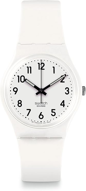 Swatch Gent Biosourced Unisex Watch Casual Polymer White Quartz Waterproof Just White Soft