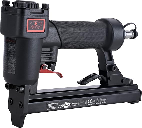AEROPRO Tools T50J 20 Gauge Wide Crown Air Stapler Pneumatic Staple Gun, 1/4-Inch to 9/16-Inch Upholstery Stapler for Upholstering, Woodworking and DIY Projects
