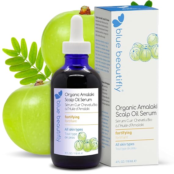 Blue Beautifly USDA Certified Organic Amla Oil for Scalp Serum, 4 fl oz