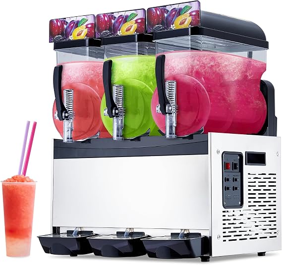 45L/11.8 Gal Commercial Slushy Machine, Frozen Drink Margarita Machine Smoothie Slushie Maker, Self-Cleaning, 860W Stainless Steel Slushy Machine for Homes, Coffee Shops, Restaurants, Black