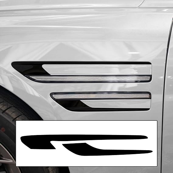 BOGAR TECH DESIGNS for Genesis G80 2021-2026 Side Fender Vent Chrome Delete Precut Vinyl Trim Overlay, Gloss Black Blackout Look