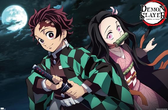 Trends International Demon Slayer - Tanjiro & Nezuko Night Wall Poster, 22.375" x 34", Unframed Version