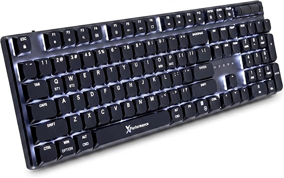 X9 Slim Mechanical Keyboard Wireless Low Profile Red Switches, Triple Mode (Bluetooth + 2.4GHz + USB), Full Size 107-Key with Number Pad, Backlit, Rechargeable Quiet Typing for Mac and PC