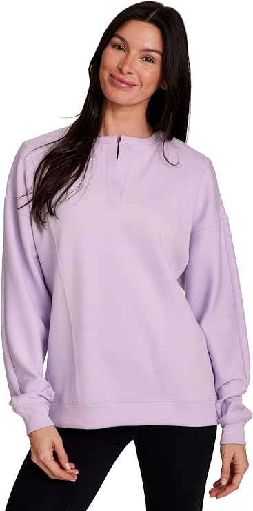 RBX Transitional Sweatshirt for Women, Luxe Athleisure Sweatshirt Ultra Lightweight Long Sleeve Super Soft Pullover