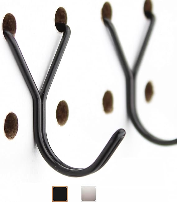 Steel Pegboard Hooks 50-Pack 1in J-Hook, Black - Will Not Fall Out - Fits Any Peg Board - Multipurpose - Organize Necklaces, Jewelry, Retail Items, Keys, Craft or Supplies