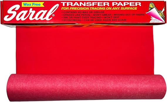 RED SARAL Wax-Free Transfer (Tracing) Paper for Precision Tracing on Any Surface-12 inches x 12 Foot roll