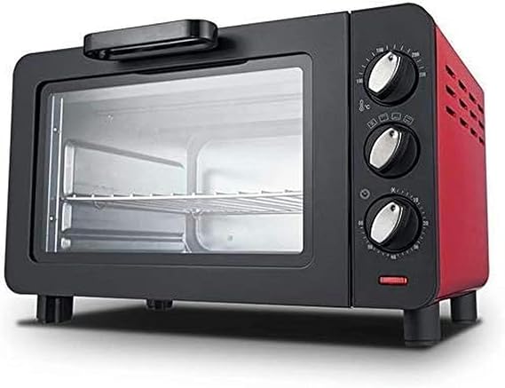 Barbecue Countertop Convection Oven And Movable Breadcrumb Tray, 15 Liter Oven, Mini Oven (red)