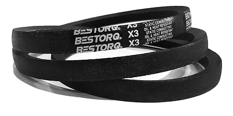 BESTORQ 5V850 Rubber V-Belt, Wrapped, Black, 85" Length x 0.62" Width x 0.53" Height