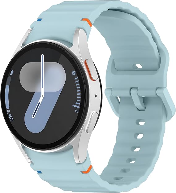 Teknoft Samsung Galaxy Watch 7/6/5/4/FE Serisi (40mm/44mm), Watch 6/4 Classic (47mm/43mm/42mm) ve Samsung Watch 5 Pro (45mm) için Yumuşak ve Konforlu Wave 20mm Silikon Kordon