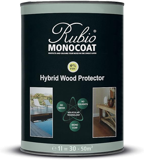 Rubio Monocoat Hybrid Wood Protector 300 ft2 | Exterior Wood Oil Finish, Color & UV Protection for Outdoor Wooden Surfaces & Furniture | 1 L, Black