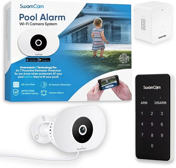 Swamcam Pool Alarm Kids Safety Camera|ASTM F2208 Certified|with Repeater