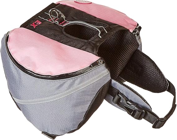 Doggles Dog Extreme Backpack, Gray/Pink, Small