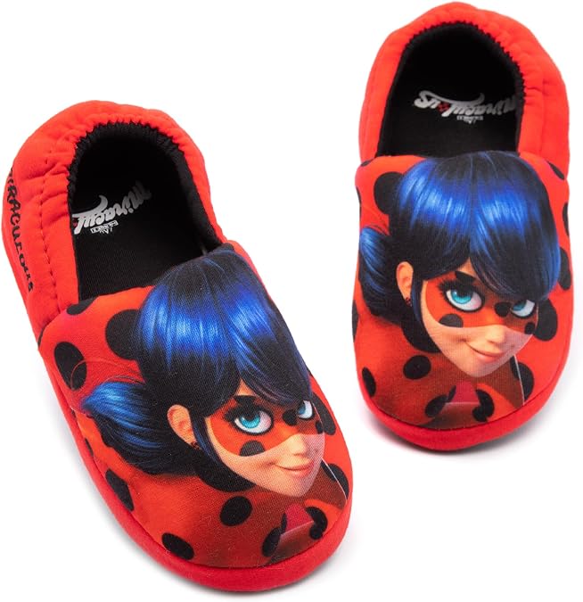 Miraculous Slippers Girls Kids Ladybug Superhero Red House Shoes