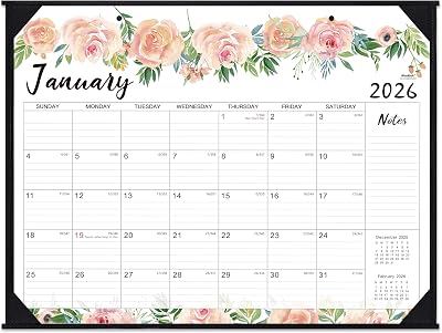 2026 Desk Calendar - Jan 2026 - Dec 2026, 12 Months Large Monthly Desk Calendar, 22 x 17, Desk Pad, Large Ruled Blocks, to-do List & Notes, Best DeskWall Calendar for Planning or Organizing