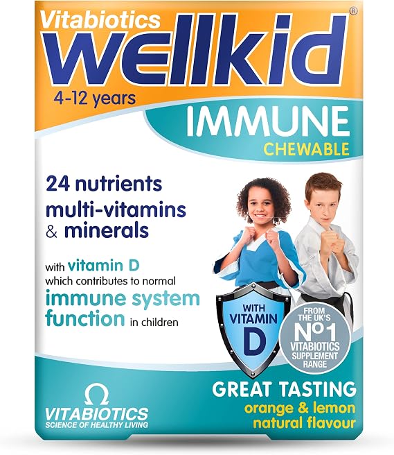 Immunity Booster Chewable Vitamin Tablets for Kids, Wellkid