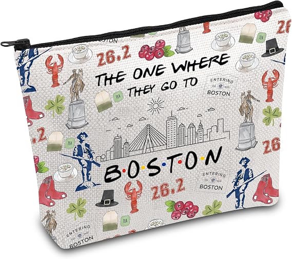 FOTAP Boston Trip Makeup Bag - Souvenir Travel Bag for Boston Housewarming or Vocation Gifts