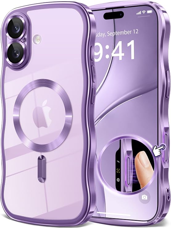 GVIEWIN for iPhone 17 Case Compatible with MagSafe Cute Wave Frame