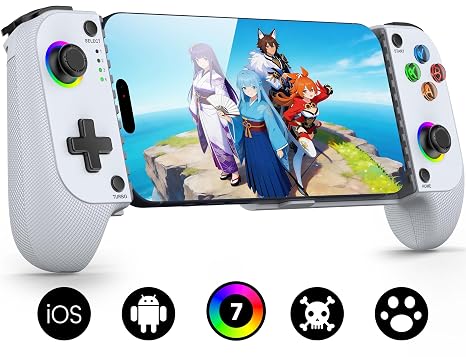 Mocagen MC1 Phone Controller for iPhone & Android Ergonomic Grip, Low Latency, Case Friendly, Bluetooth Mobile Controller with Hall Effect Joysticks, Turbo, Portable Travel Companion for CarLeisure