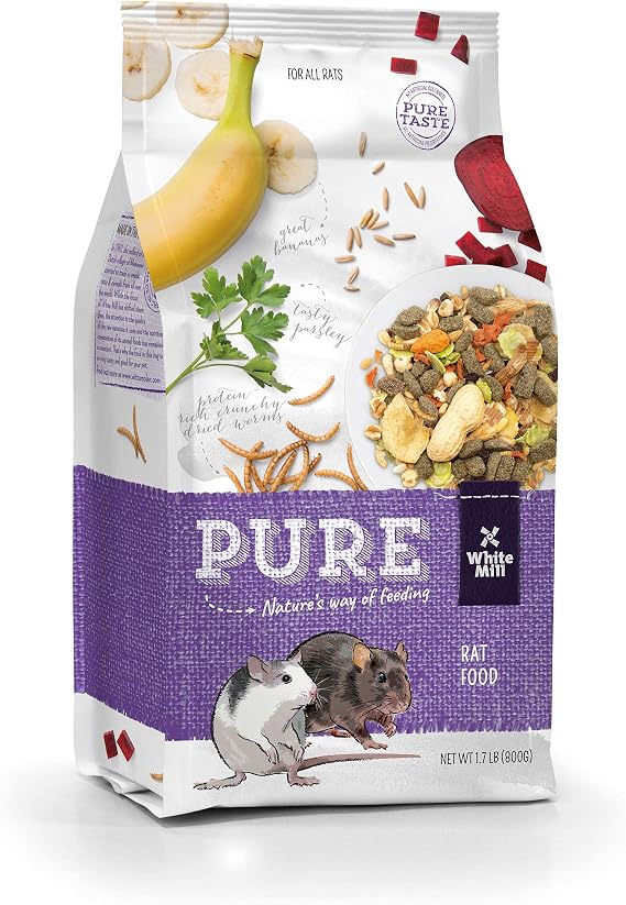 Witte Molen Pure Rat Seed Mixture Peanut & Banana Dry Rat Food (Dumbo, Manx, Dwarf, Rex) (Pure Rat Seed Mixture Peanut & Banana)