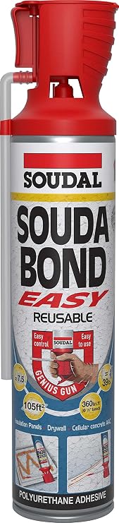 Soudal 464800 Soudabond Easy High Quality Non-Collapsible Adhesive Foam Genius Gun, Champagne