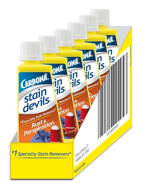 Carbona Stain Devils #9 Rust & Perspiration | Professional Strength Laundry Stain Remover | Multi-Fabric Cleaner | Safe On Skin & Washable Fabrics | 1.7 Fl Oz, 6 Pack