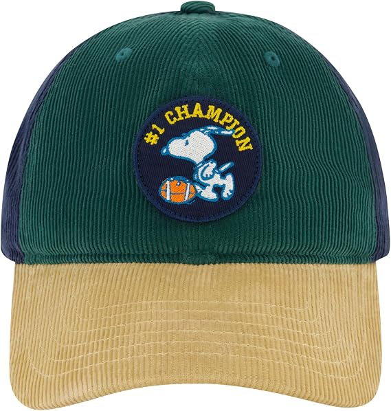 Peanuts Snoopy Dad Hat, Black, One Size