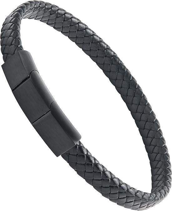 Forge & Foundry Hanover Men's Genuine Interwoven Leather Braided Bracelet