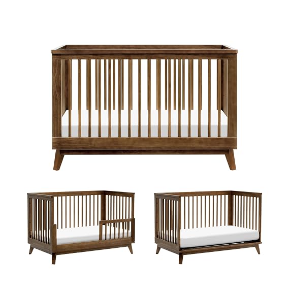 Babyletto Scoot 3-in-1 Convertible Baby Crib, Natural Walnut