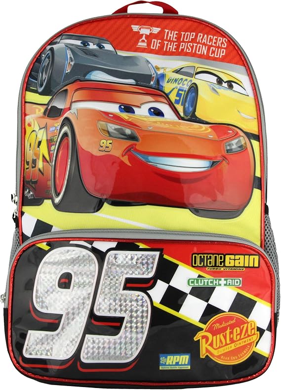 Disney Cars 95 Lightning McQueen 17" School Backpack Travel Laptop Bookbag