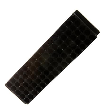0069 Black Polypropylene 1.5mL and 2.0mL Microcentrifuge Tube Rack, 9" Length x 2.1" Depth, 80 Places (Pack of 5)