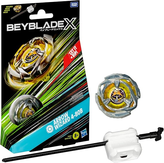 Beyblade X Starter Pack - F9582 - Spinning Top & Launcher Pack - Arrow Wizard 4-80B