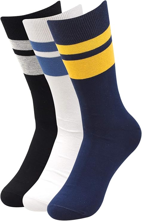 BALENZIA Men's Crew Socks-BL-CB-30 (White,Black,Navy)