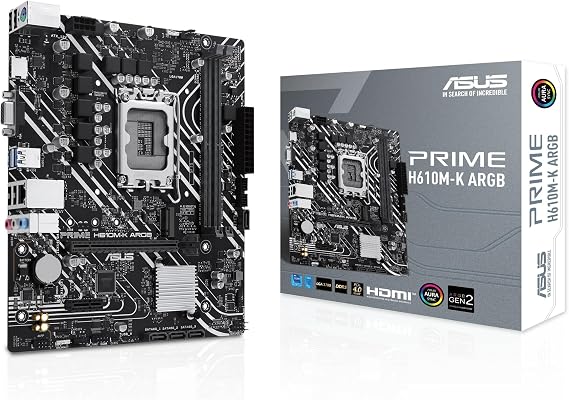 Asus Prime H610M-K ARGB Intel Soket LGA1700 DDR5 5600MHz mATX Gaming (Oyuncu) Anakart