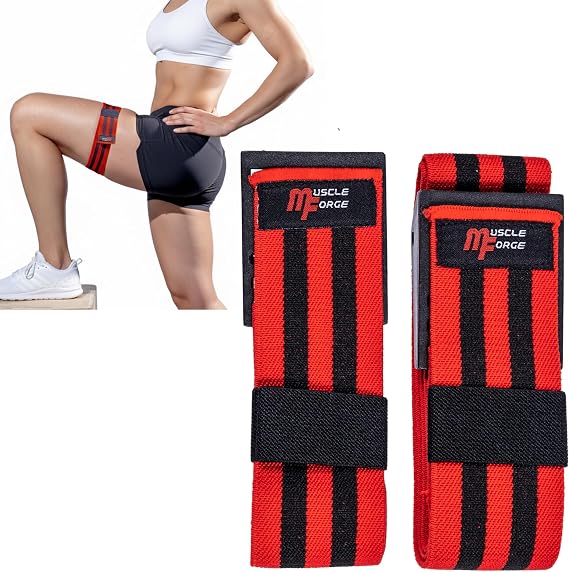 Blood Flow Restriction Bands, 2X Occlusion Bands for Legs, Elastic Bands with Buckle Fasteners for Muscle Building and Pump, BFR Cuffs
