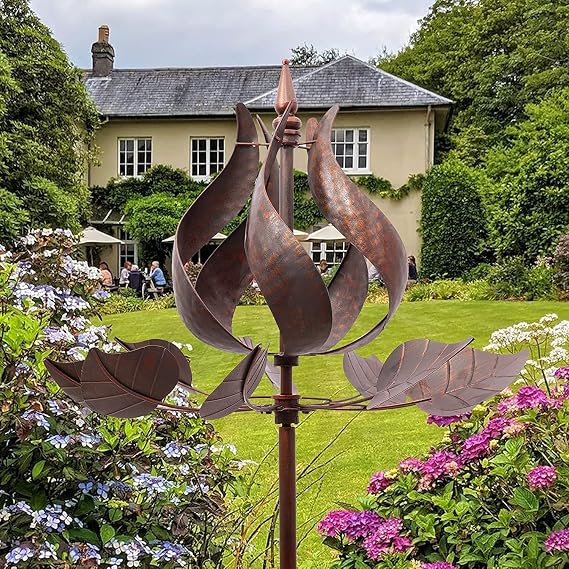 Tulip Garden Wind Spinners, 3D Kinetic Wind Spinners Outdoor Metal Large, Yard Art Wind Sculptures & Spinners Decor for Backyard Patio Lawn 73 Inch