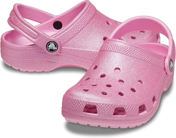 Crocs Unisex-Adult Classic Glitter Clogs (Toddler) T PTG