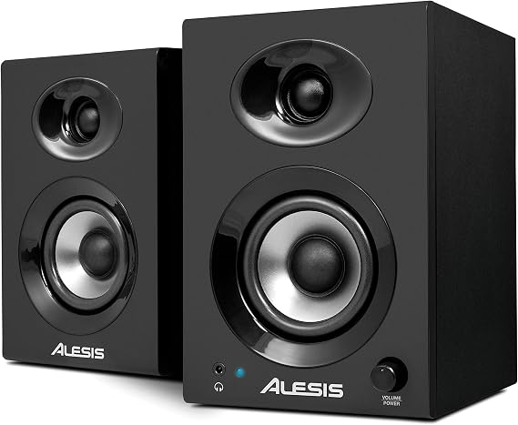 Alesis Elevate 3 MKII - Powered Desktop Speakers for Home Studios, Video-Editing, Gaming and Mobile Devices