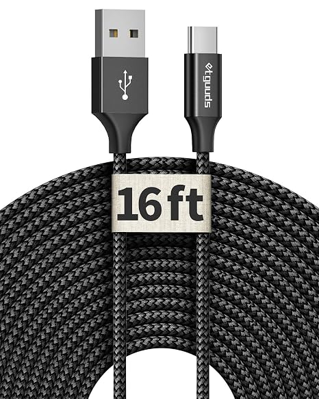 etguuds Long USB to USB C Cable, 16ft USB A to USB C Cable Fast Charging