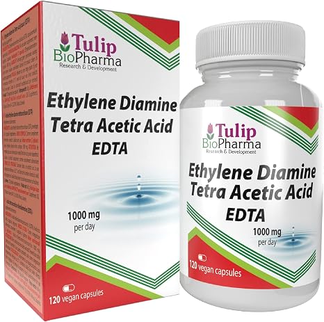 Tulip BioPharma EDTA 500 mg 120 Vegan Capsules Laboratory Tested High Dosage Non-GMO & Gluten Free