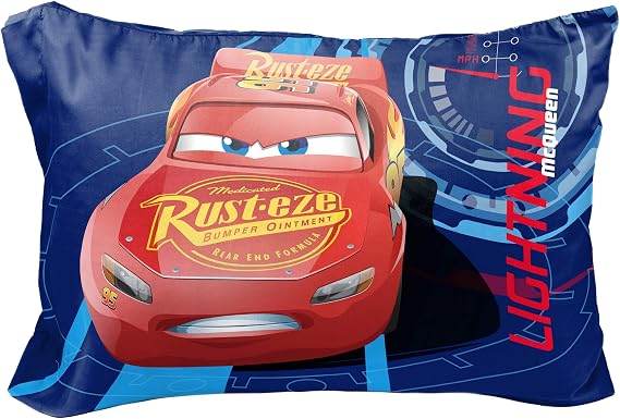Jay Franco Disney Pixar Cars Lightning Speed 1 Single Reversible Pillowcase Featuring Lightning McQueen & Jackson Storm - Double-Sided Kids Super Soft Bedding