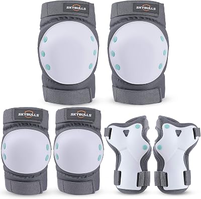 Elbow and Knee Pads Adult, Wrist Guards for Roller Skating Protective Gear Adult Kids Skateboard Pads Skate Roller Skating Biking Rollerblading Inline Skates Longboarding Derby Riding Scooter