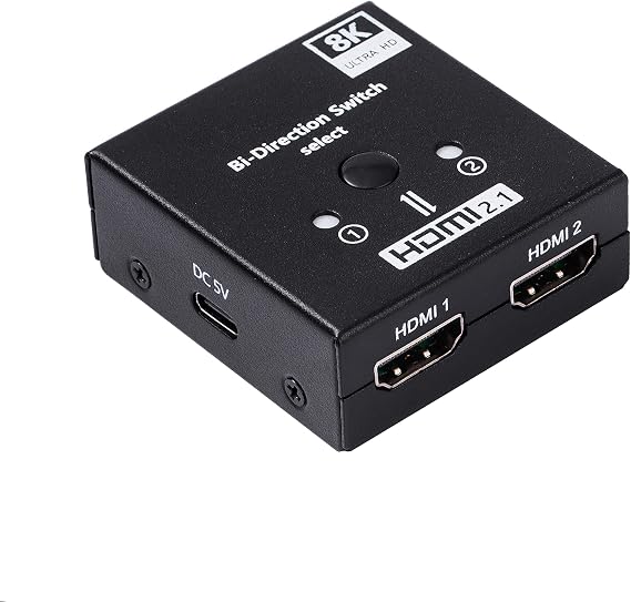 HDMI 8K Bi-Directional 2x1 Switch / 1x2 AB Selector 8K60Hz 4K@120Hz 48Gbps U9 ViewHD Model U9-UAB21 / Ideal for PS5 and Xbox X