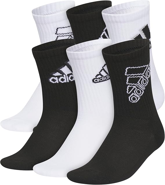 adidas Kids Athletic Cushioned Crew Socks 6 Pairs