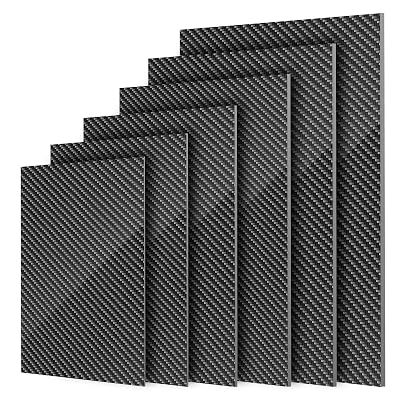 100% 3K Carbon Fiber Sheet Lanstics Carbon Fiber Plate Carbon Fiber Laminate Plate Plain Weave Panel Sheet 0.5MM Thickness Glossy Surface 200X300X0.5MM 1.0MM 2.0MM 2.5MM 3.0MM
