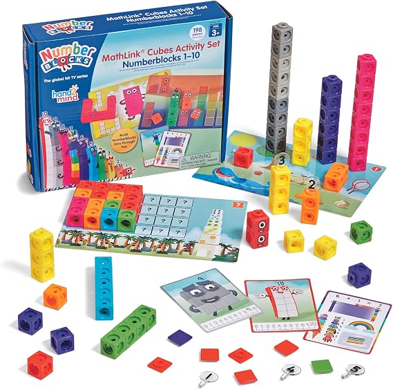 Learning Resources Numberblocks MathLink Cube 1-10 Activity Set Preschool Maths Training Building Learning Playing - Classroom and Home Ages 3+