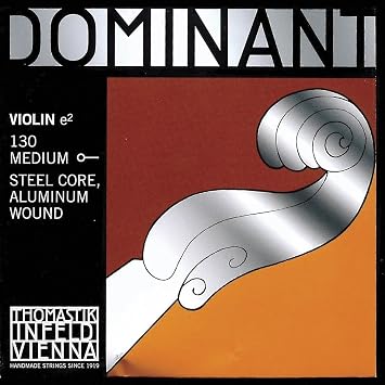 Thomastik Dominant 4/4 Violin E String Medium Gauge Aluminum-Steel with Ball End for Rich Tone